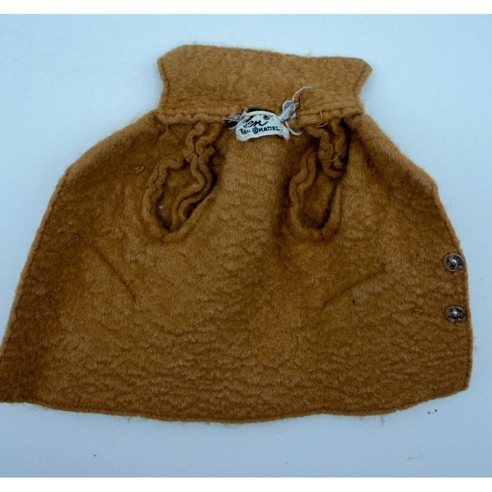 Vintage 1960s Barbie Mattel Camel Brown Coat Jacket Tagged Doll Clothing - Picture 4 of 6